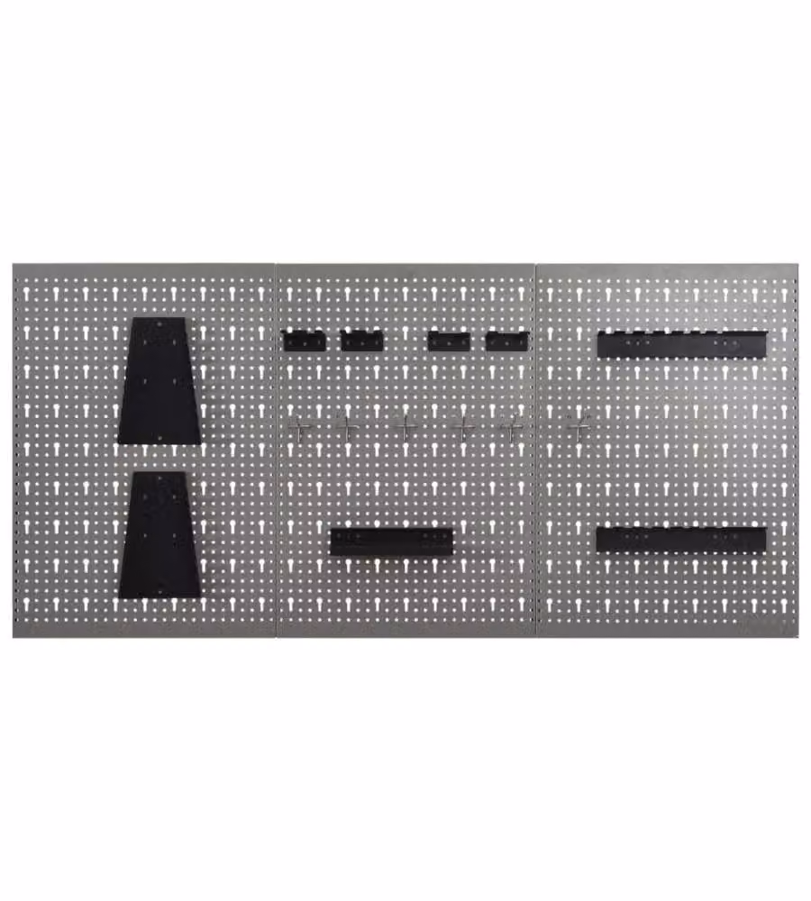 Pannelli per Utensili a Parete 3 pz 40x58 cm Acciaio