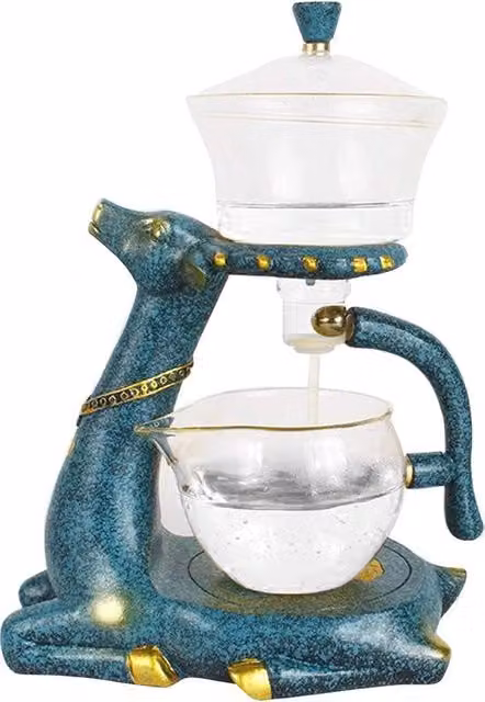 Set di Teiera in Vetro e Ciotola da Tè 350 ml con Infusore Magnetico per Tè Oolong e Aromatizzato