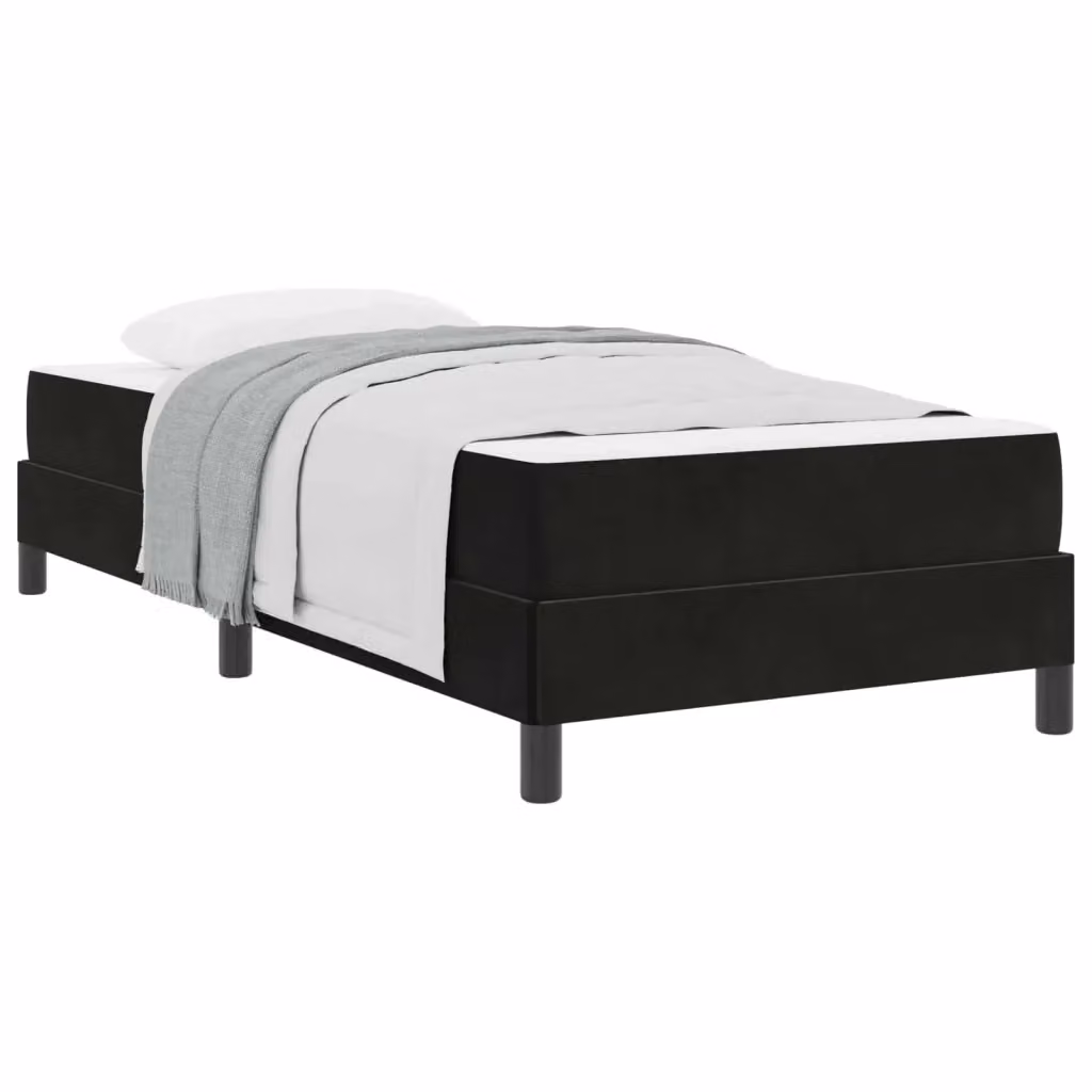 Letto a molle con materasso vidaXL in tessuto nero L/P: 100 x 200 cm – 2