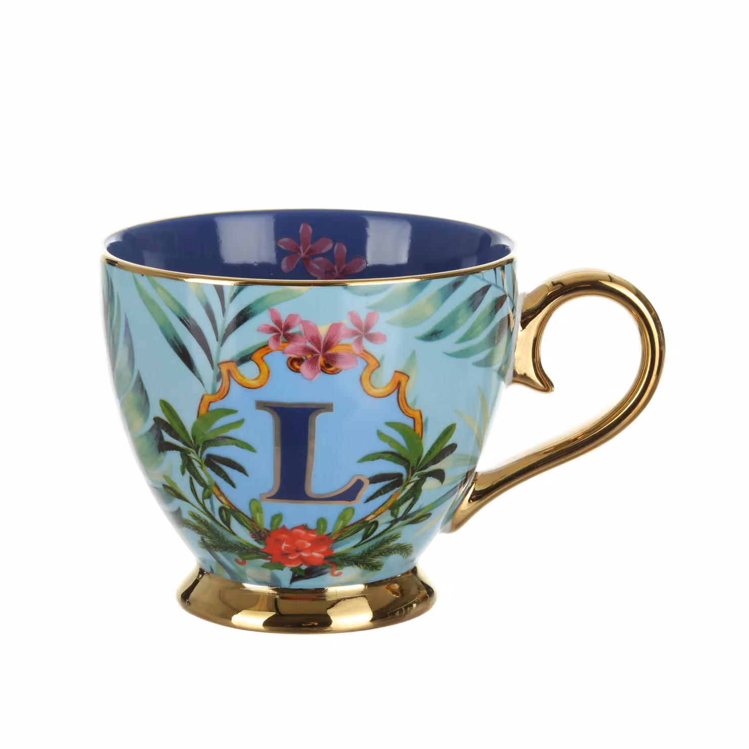 Tazza a forma di lettera L Royal Garden Kasanova in porcellana multicolore, 450 ml – 2