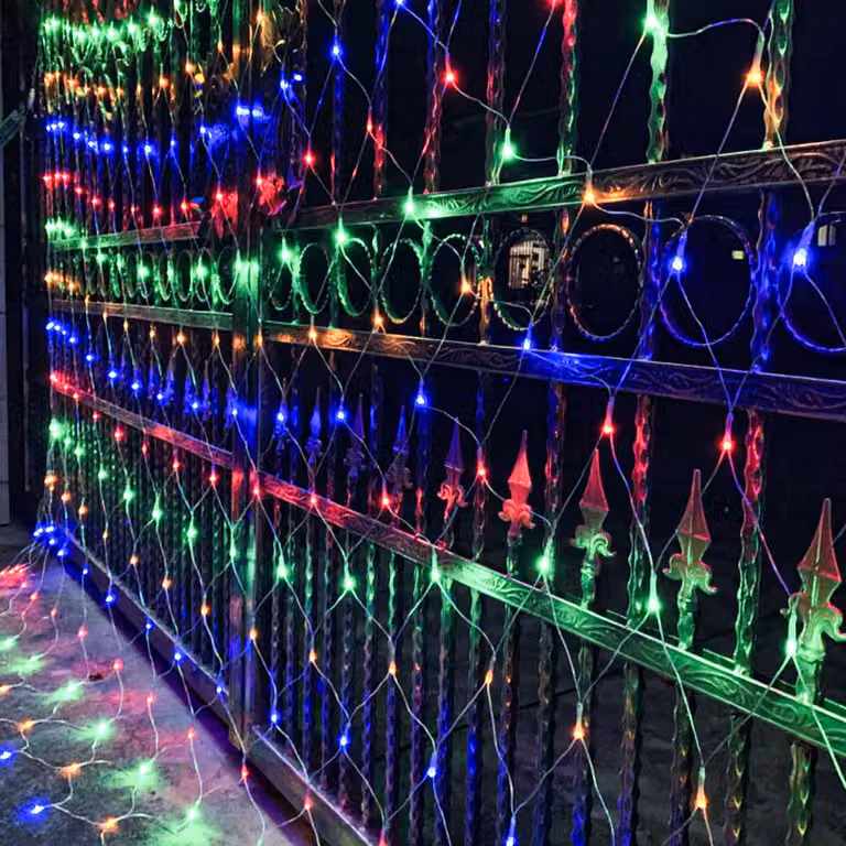 Jayseuw 2x2M 200 LED rete luminosa 8 modalità di luce fata luci indoor Natale festa decorazione giardino, colorato