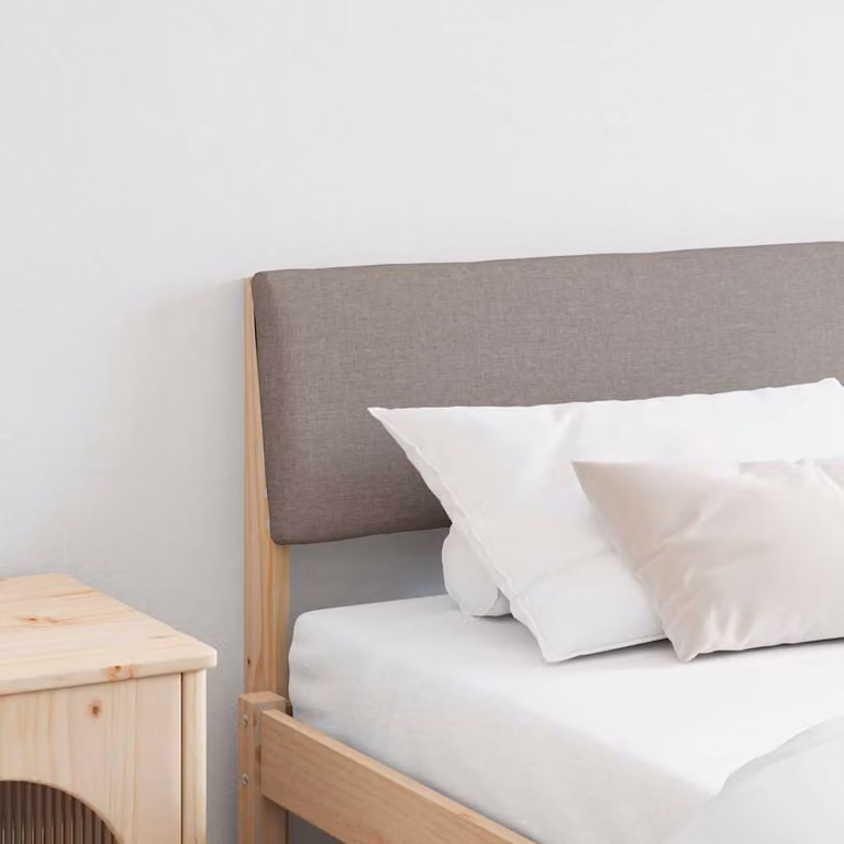 Testiera imbottita Talpa vidaXL in pino massello beige, Larghezza: 200 cm