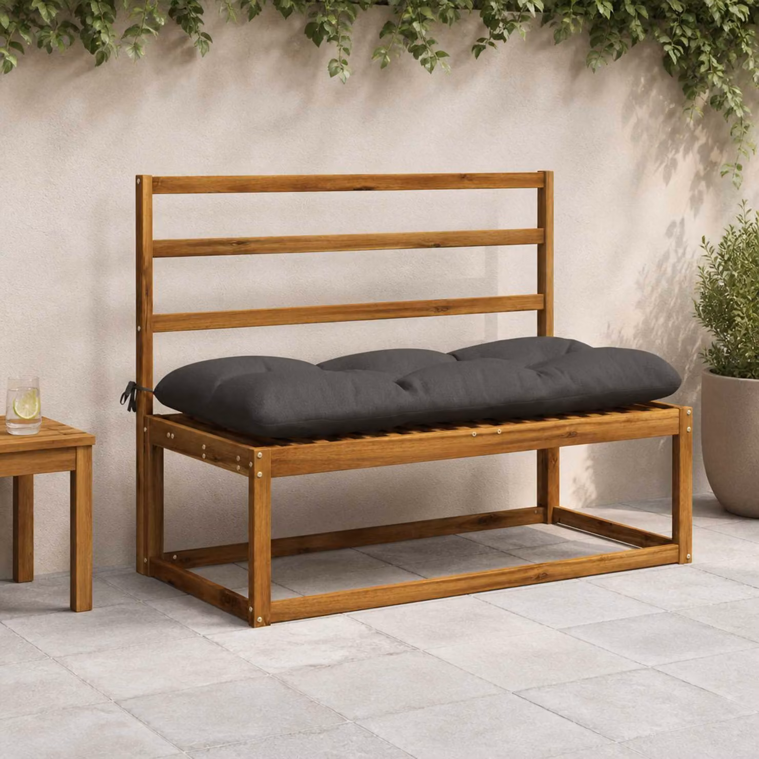vidaXL Cuscino per panchina VIANEN in poliestere con imbottitura in schiuma, Antracite, L: 120 cm