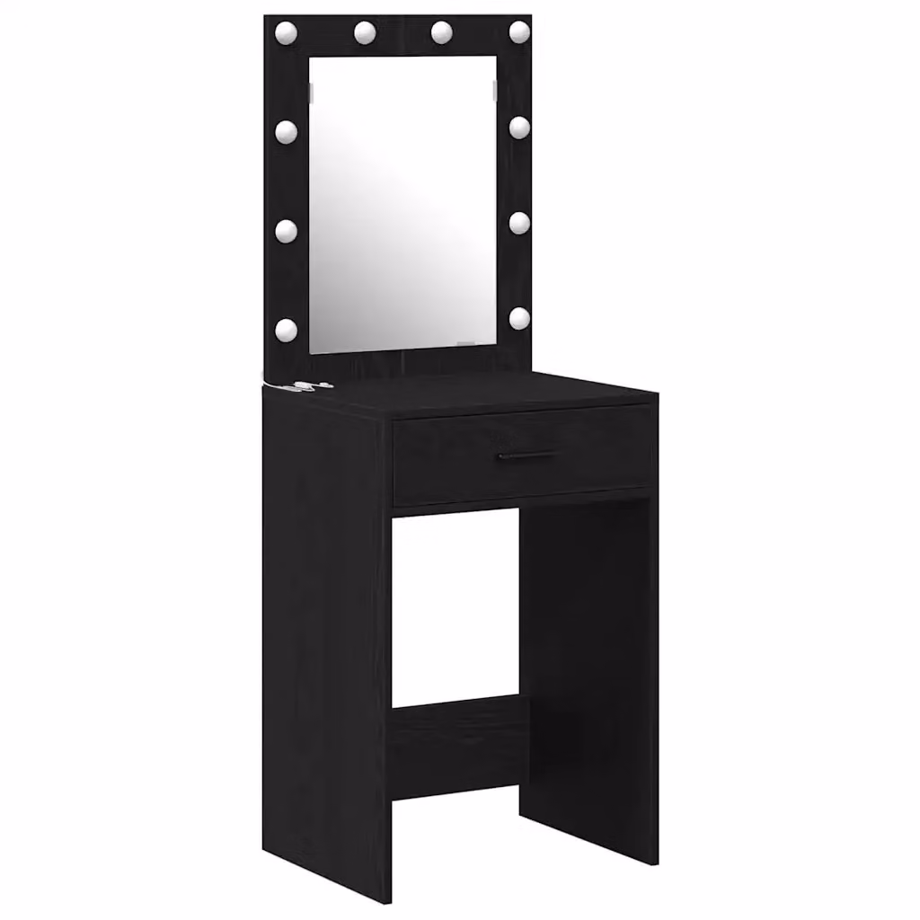 Tavolo da Trucco vidaXL in Rovere e Nero L/P/H: 50 x 41 x 135 cm – 2