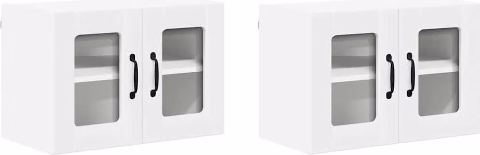 Mobile in vetro da parete LUCCA 2 pcs Bianco 60 x 31 x 40 cm
