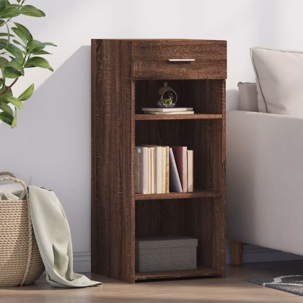Credenza moderna vidaXL in legno multistrato e MDF, colore marrone, L 40 cm x P 42,5 cm x H 93 cm