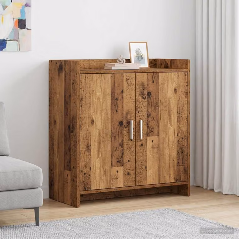 Credenza vidaXL in legno antico e metallo, colore marrone, L 72 cm x P 36 cm x H 80 cm