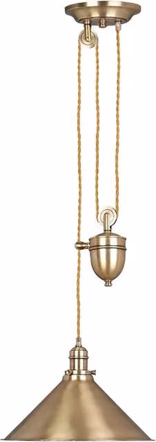 Sospensione Industrial Nordica Provence In Acciaio Ottone Antico 1 Luce E27