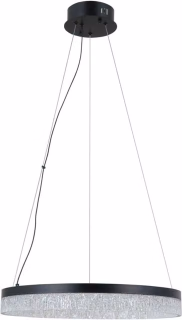 Lampada sospesa LED a anello Italux nera in metallo per cucina e soggiorno