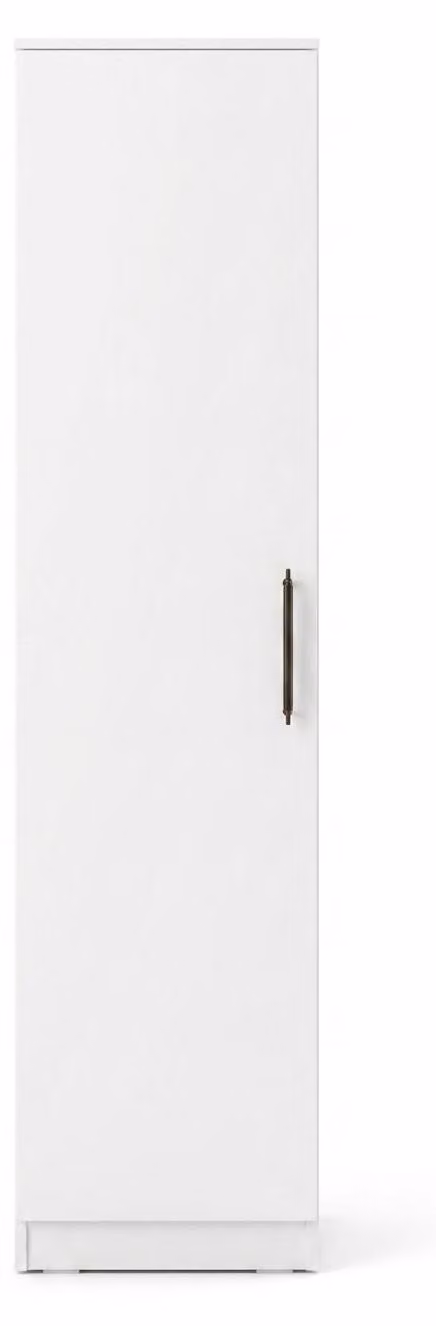 Armadio bianco a una porta, in legno, design moderno, per la camera da letto