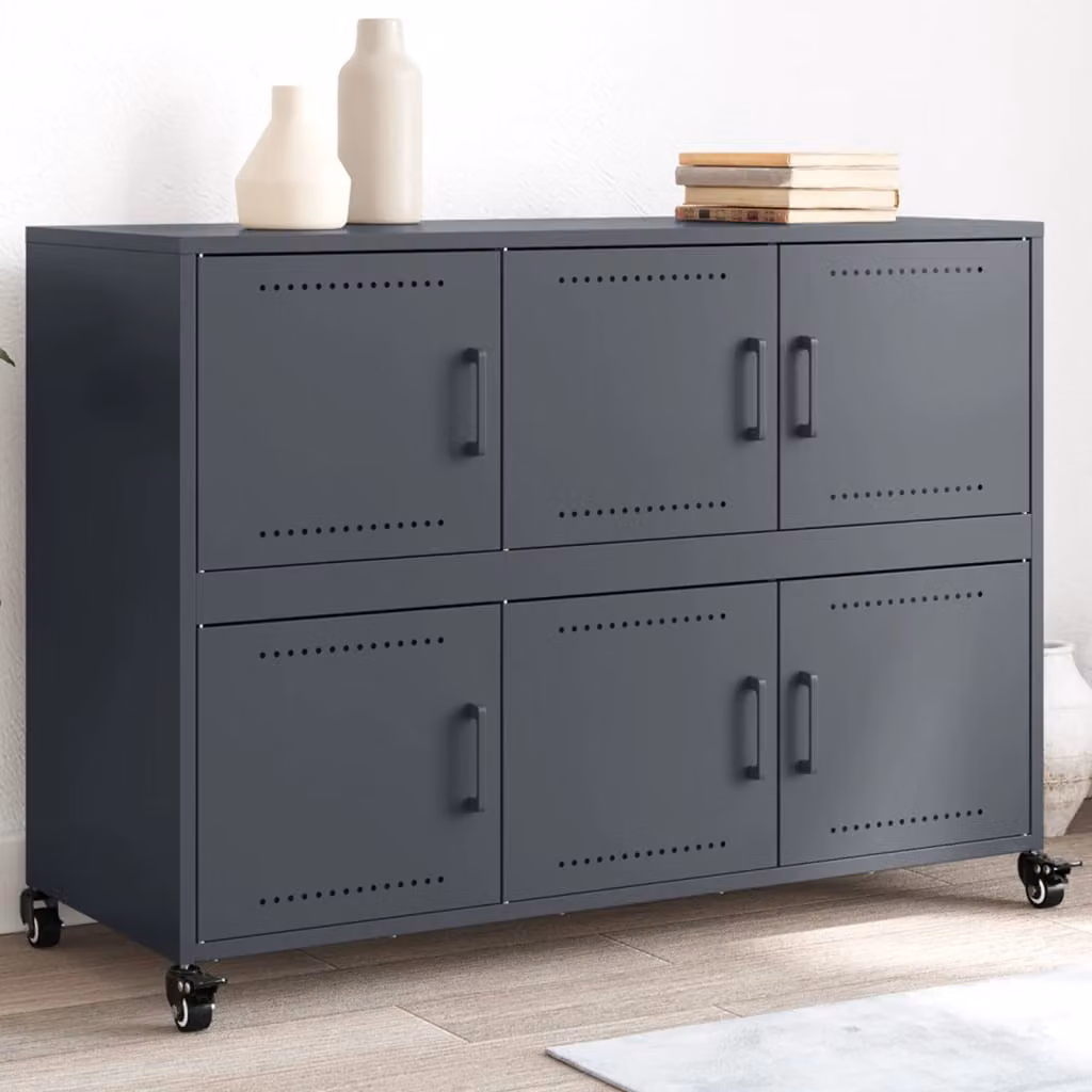 Credenza in metallo vidaXL colore antracite L: 100,5 cm, P: 39 cm, H: 72 cm
