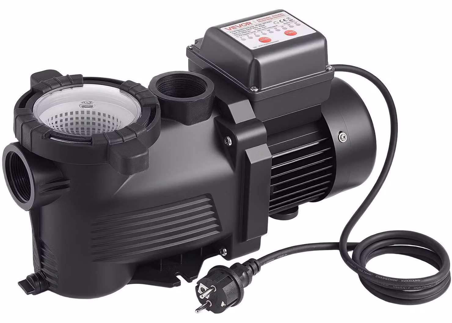 Pompa per piscina, 400 W, portata massima 11.100 l/h, pompa per piscina a velocità singola, alimentazione CA 220-240 V, 3450 giri/min, prevalenza massima 10 m, con timer 24 ore e cestello filtrante, per piscine fuori terra e interrate, vasche idromassaggi