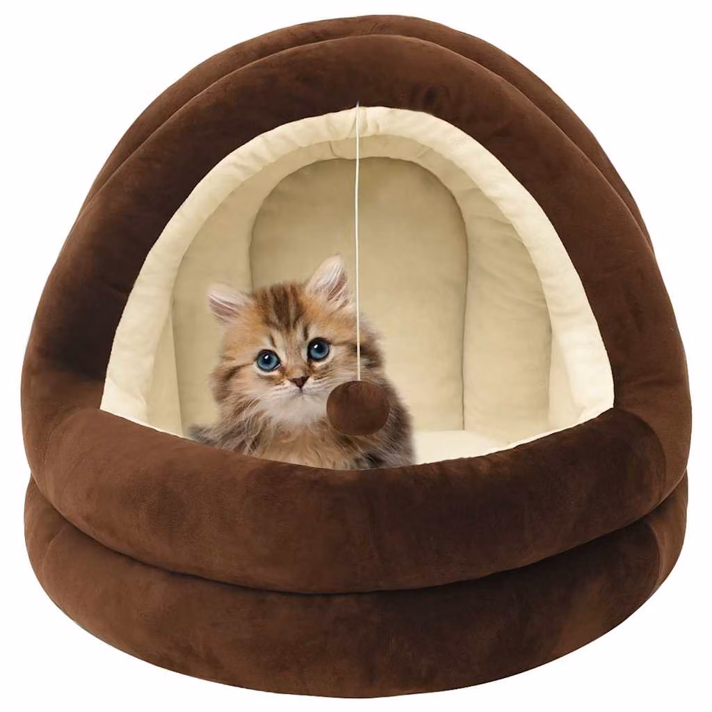 Letto per gatti vidaXL in microfibra marrone e beige con base antiscivolo L/P/H: 50 x 50 x 45 cm