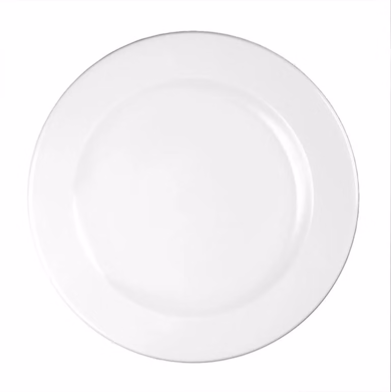 Piatto piano bianco in porcellana linea Profile, diam. 21cm, 12 pezzi