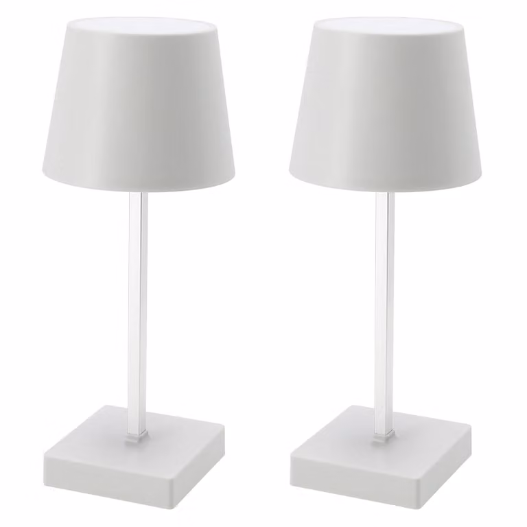 set di 2 lampade da tavolo con funzione touch Bianco caldo Lampada da comodino USB Bianco Ricaricabile Luminosità regolabile Lampada da scrivania Dimmerabile