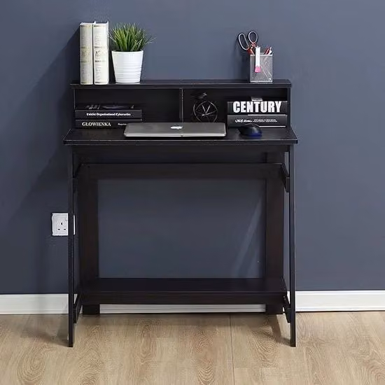 Scrivania per computer, ufficio domestico, segreteria, montaggio semplice, telaio metallico, 45,5D x 80,3L x 90,2A centimetri