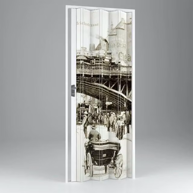 Porta a Soffietto da Interno in PVC Modello Vera Multicolore L: 102 cm, H: 214 cm
