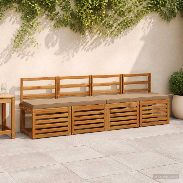 Cuscino per Panchina vidaXL VUGHT in Poliestere Beige con Rivestimento Lavabile e Resistente ai Raggi UV