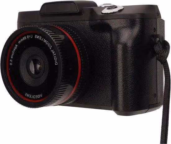 Fotocamera digitale da 16 MP con display HD da 24 pollici - Zoom 16x - Stabilizzatore d'immagine - Fotocamera da viaggio con autoscatto