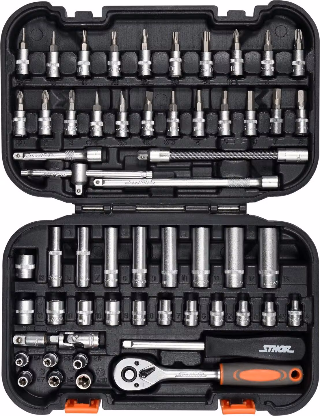 set di utensili da 56 pezzi, set di bussole 1/4; 3,5 - 14 mm, set di cricchetto