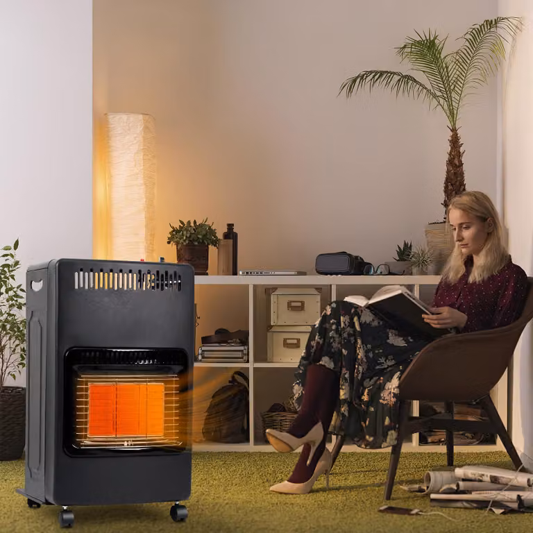 Stufa a gas pieghevole Ikodm, dotata di rilevatore di ossigeno (ODS), sistema di protezione anticaduta e dispositivo di sicurezza antifiamma, potenza 4,2 kW