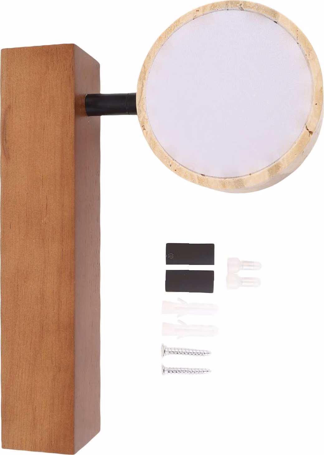 Applique a LED, girevole, calda, cablata, applique per camera da letto, colore legno di noce