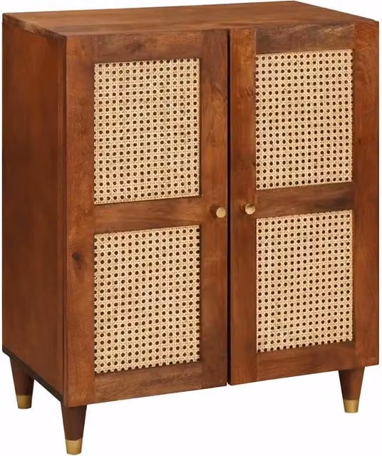 Credenza moderna vidaXL in legno di mango massello marrone L: 60 cm, P: 33 cm, H: 75 cm – 1