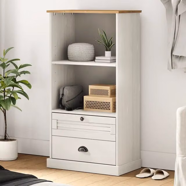 Libreria-Scaffale VIGO Design Mania in Legno Massello di Pino Bianco, L 60 cm x P 35 cm x H 114,5 cm – 1