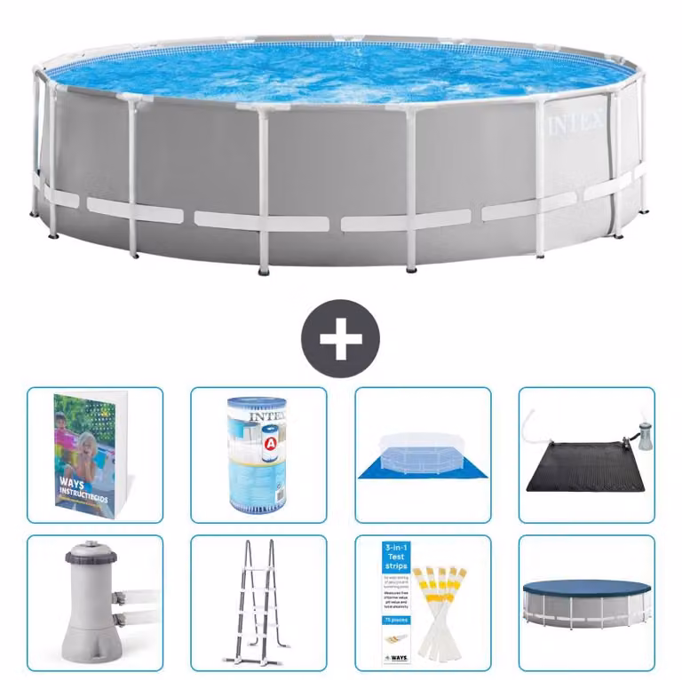 Struttura per piscina a forma di prisma - 457x122 cm - composta da 7 elementi - modello S619