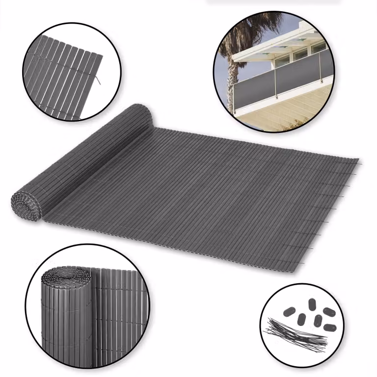 Schermo privacy per recinzione in PVC 1 x 5 m circa antracite