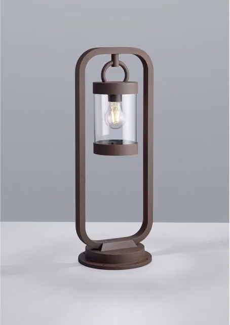 Paletto da esterno Sambesi Trio Leuchten colore ruggine con sensore crepuscolare, Altezza: 60 cm