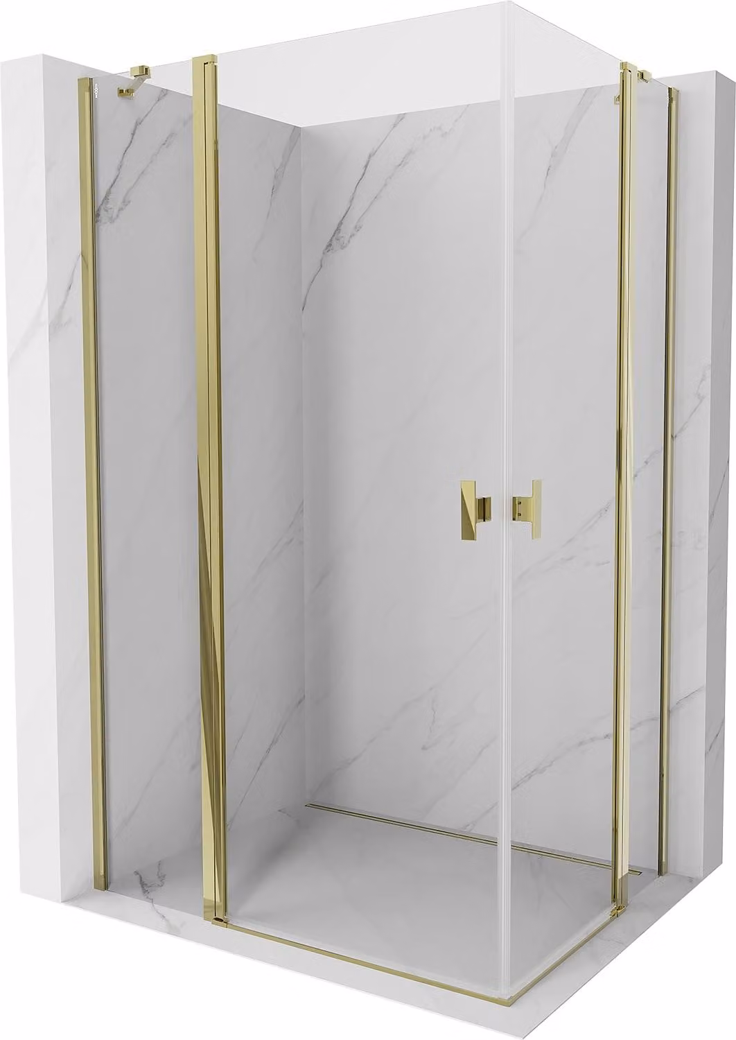 Mexen Mist Duo cabina doccia a battente 115 x 70 cm, trasparente, oro - 8A4-115-070-50-00