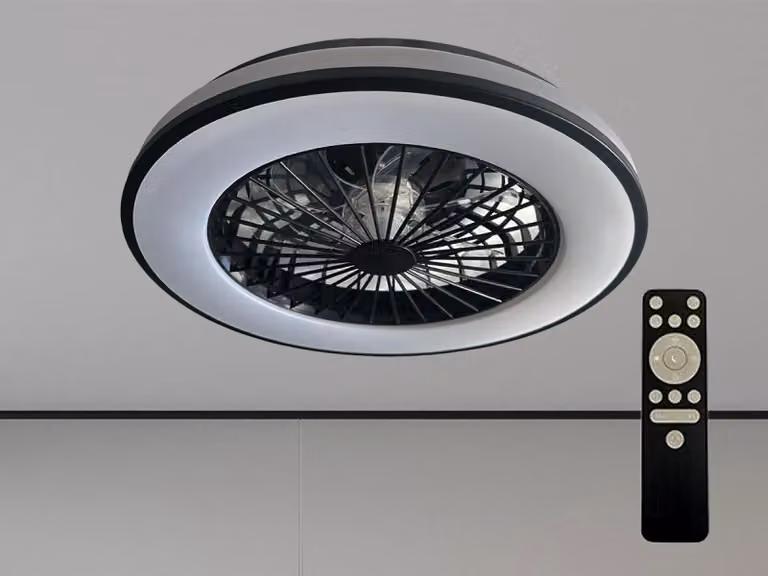 Lampada a sospensione a LED OPAL + ventilatore a soffitto + telecomando, 48W - LCL6346