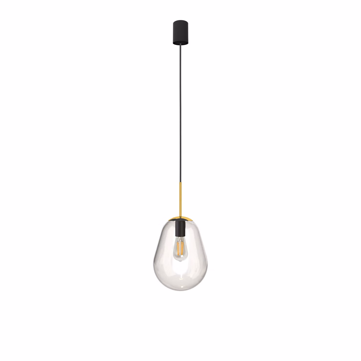 Lampadario PEAR nero-trasparente-oro 1xE27x40W vetro, dimensioni: 180x22x22 cm, IP20, Nowodvorski Lighting