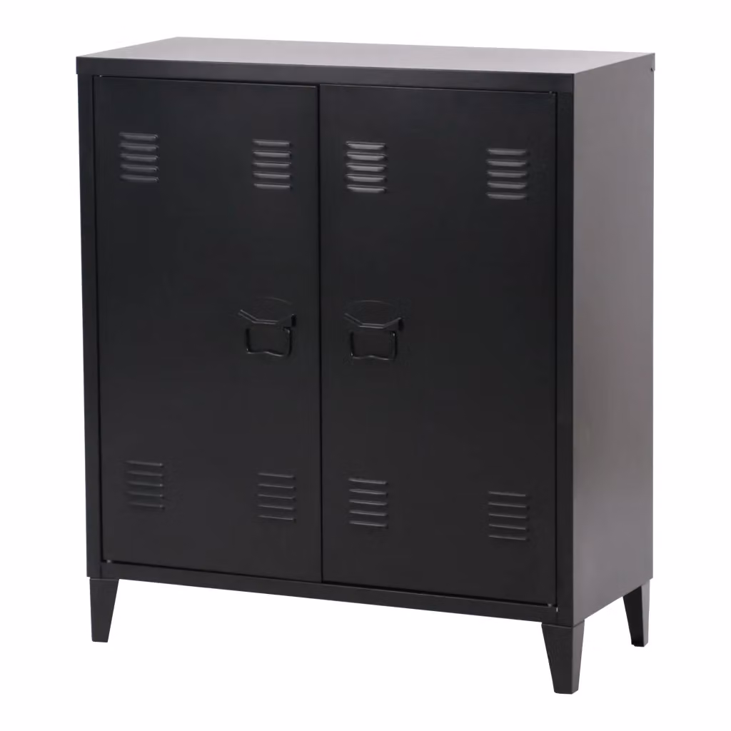 Armadietto da ufficio Oripää en.casa in acciaio nero con ripiani regolabili L: 80 cm, P: 33 cm, H: 90 cm – 2