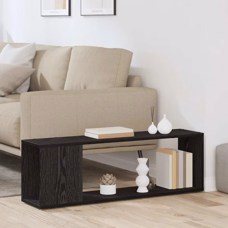 Set mobile TV moderno vidaXL in legno MDF nero L: 100 cm, P: 24 cm, H: 63 cm