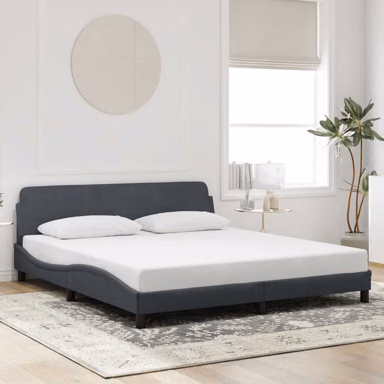 Giroletto Dover vidaXL in Velluto Grigio Scuro L/P/H: 180 x 200 x 185 cm