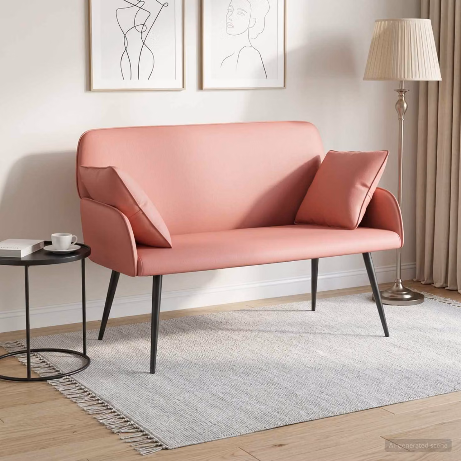 vidaXL Divano a 2 posti con gambe in metallo 2 posto Rosa Similpelle