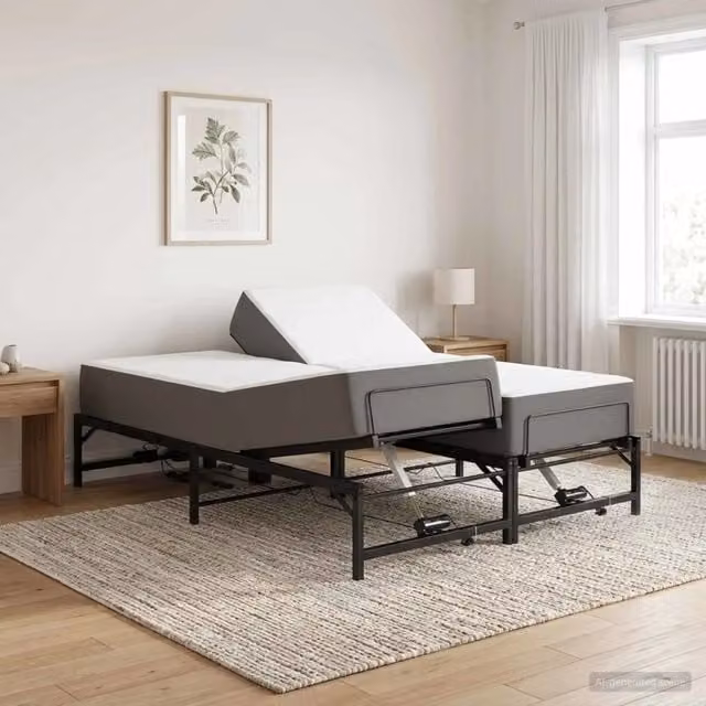 Telaio Letto Elettrico Regolabile Nero 120 x 200 cm Acciaio 3438618