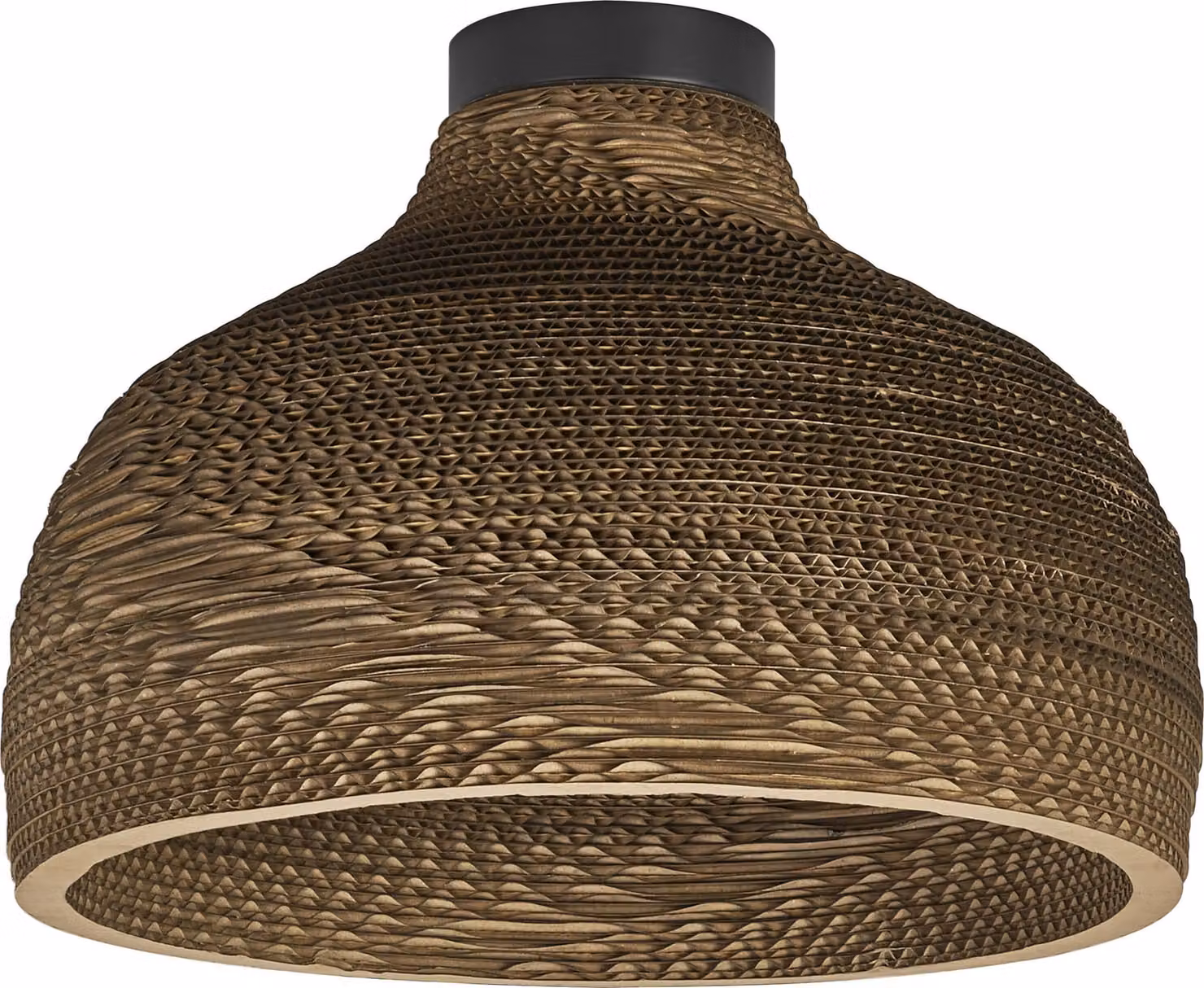 OSRAM Decor Cardboard Hat plafoniera marrone in cartone ondulato, leggera, E27, diametro 360 mm, paralume in materiale riciclato, sostenibile grazie alla sorgente luminosa sostituibile, facile installazione