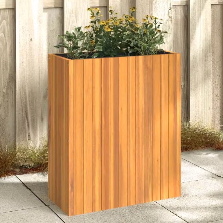 Fioriera da giardino vidaXL in legno di acacia marrone L: 59 cm, P: 27,5 cm, H: 70 cm