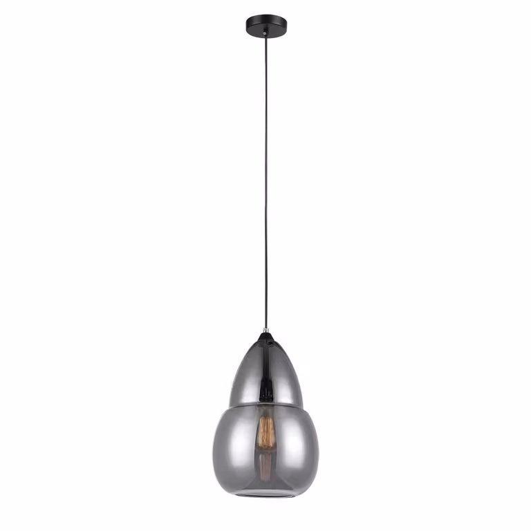 Italux Tesa, lampada a sospensione industriale nera MDM2358/1A