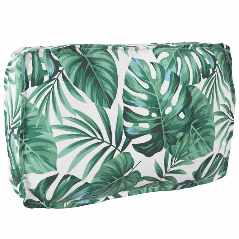 Cuscino da esterno vidaXL in tessuto Oxford con motivo a foglie verde, L 70 x P 40 x H 12 cm