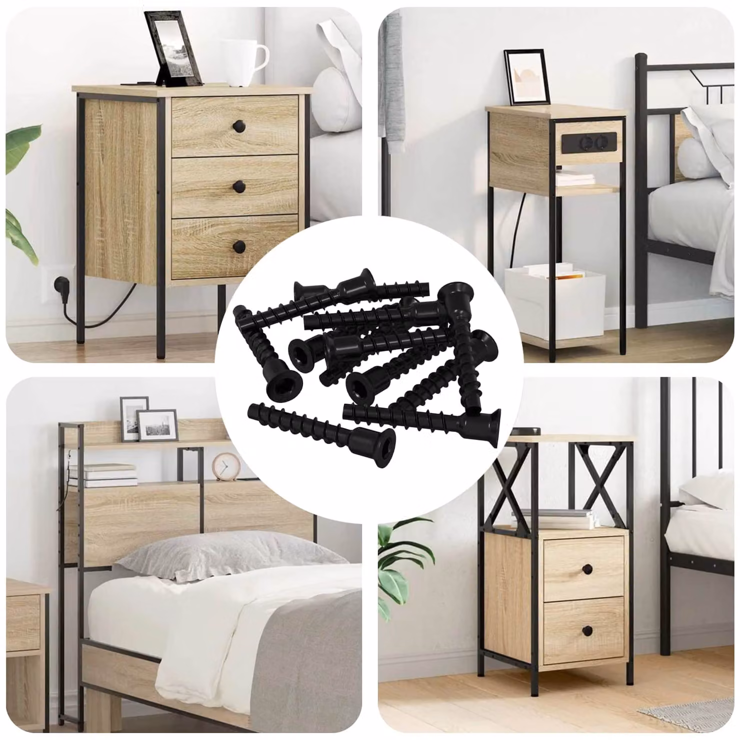 Set di 3072 viti a testa esagonale vidaXL in acciaio nero, 7 x 40 mm – 1