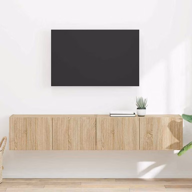 Set di 2 supporti per TV da parete vidaXL in legno ingegnerizzato color marrone Sonoma