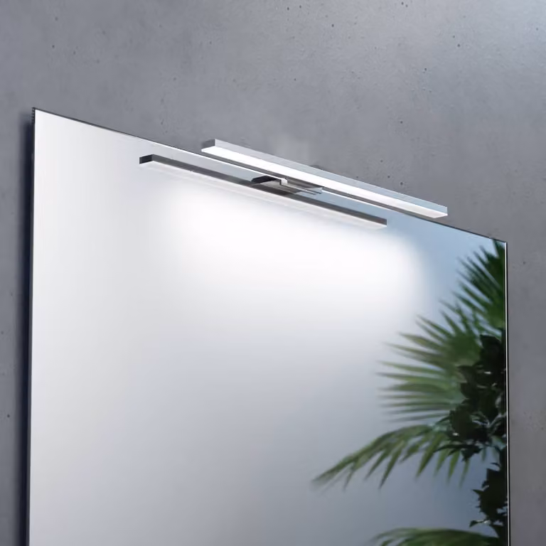 Applique da parete Triga MCJ, Cromo / Argento, Bagno, Alluminio, Moderno, Applique