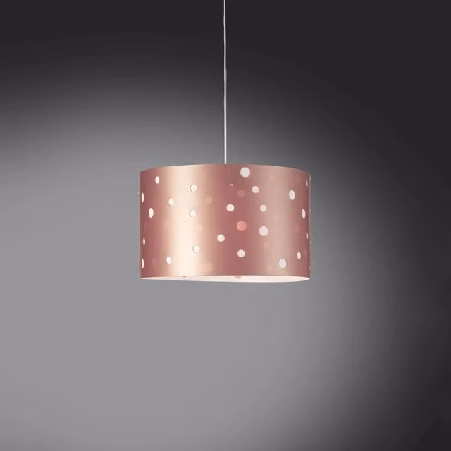 Lampadario Moderno Sospeso Polilux Linea Zero Bianco e Pink con 5 Luci E27 in Metallo e Plastica