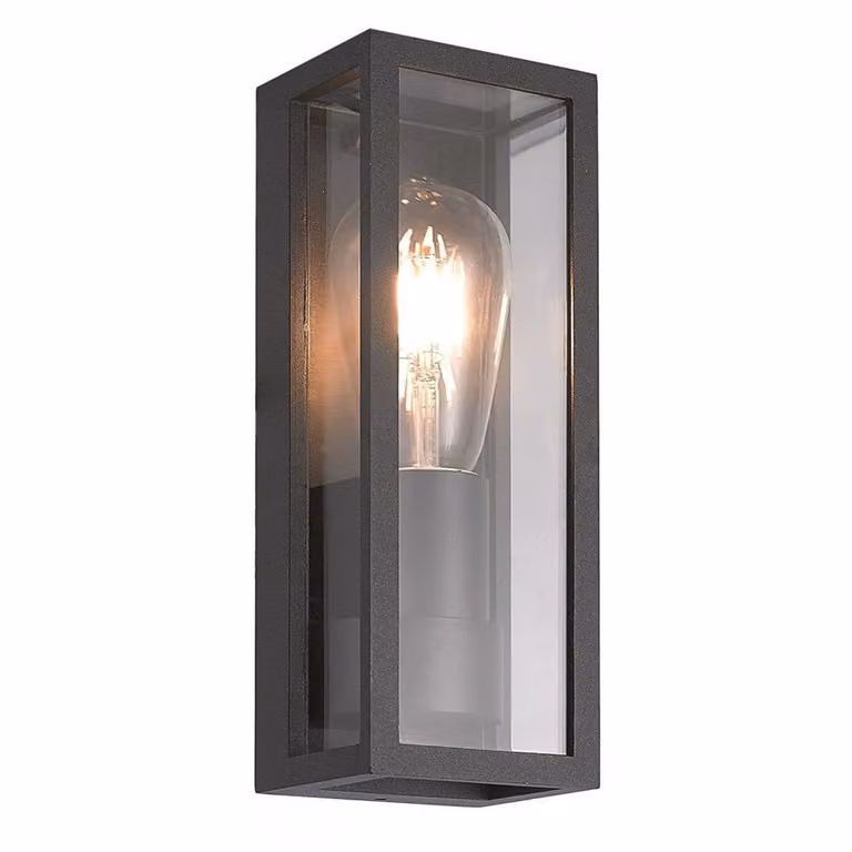 Lampada da parete per esterni 1xE27 nero IP65 SU-MA Porto M1976