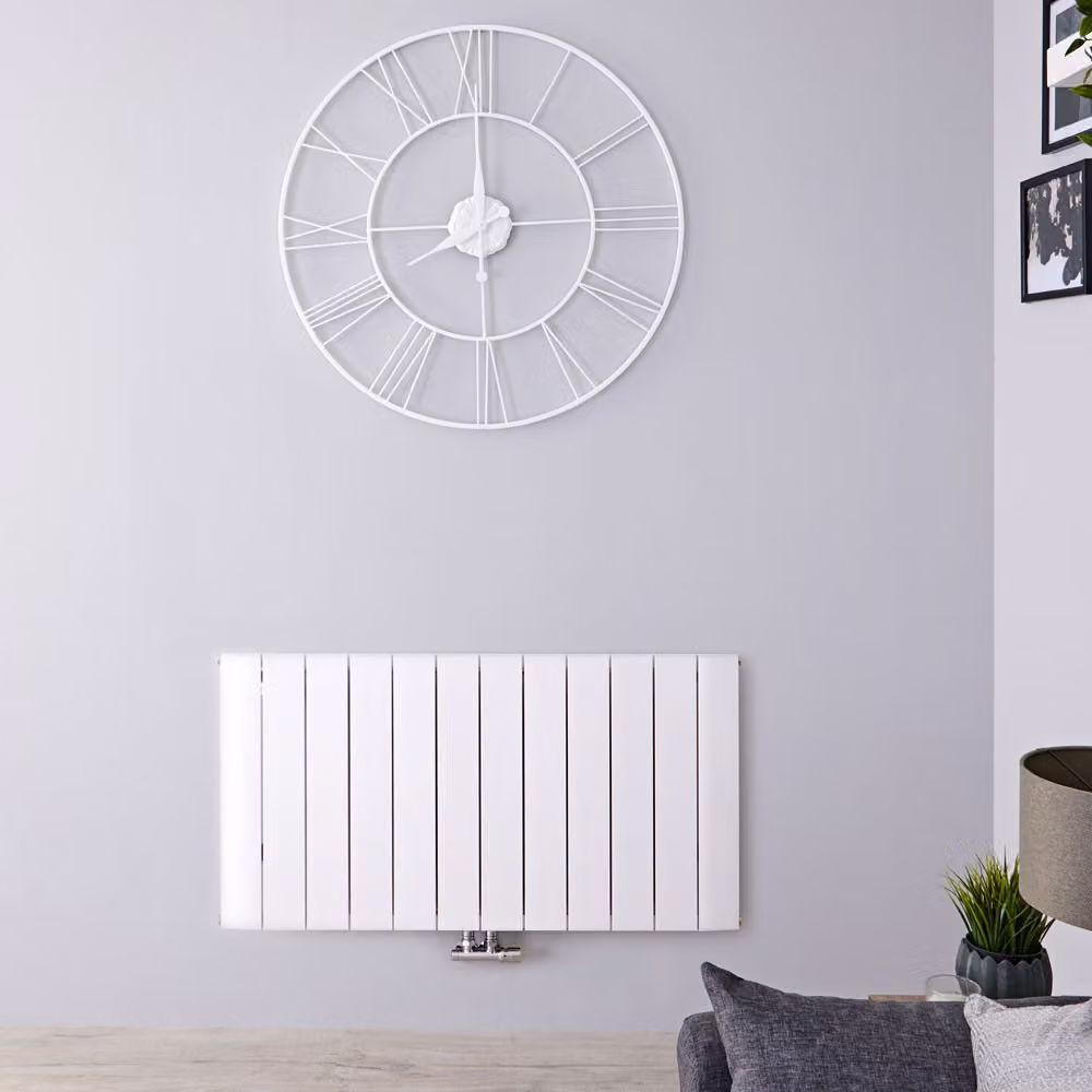 Radiatore di Design Orizzontale Bianco in Alluminio - 1090W - Aurora