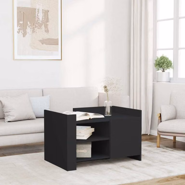 Maison Exclusive - Tavolino nero 80x50x50 cm Materiale ligneo